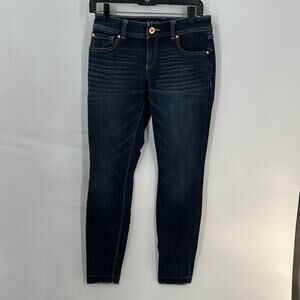 I N C Women's Dark Wash Blue Skinny Leg Regular Fit Jeans Size 2